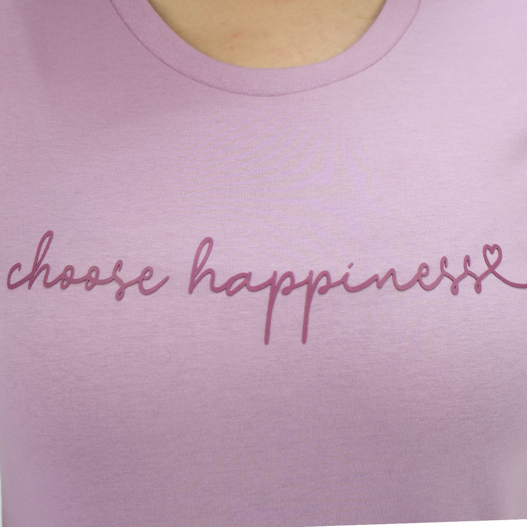 Women's Cotton Jersey Crew Neck Short Sleeve Message Print Tee