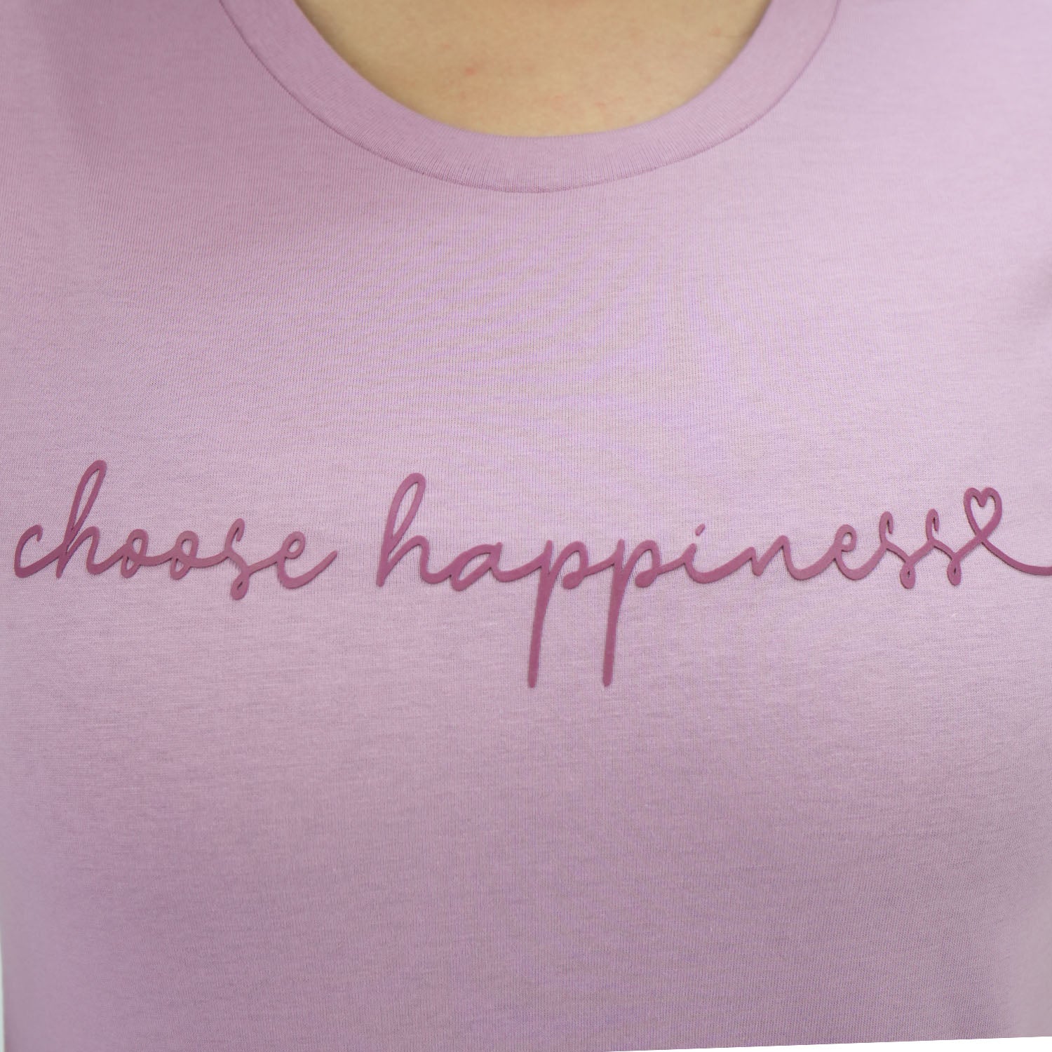 Women's Cotton Jersey Crew Neck Short Sleeve Message Print Tee