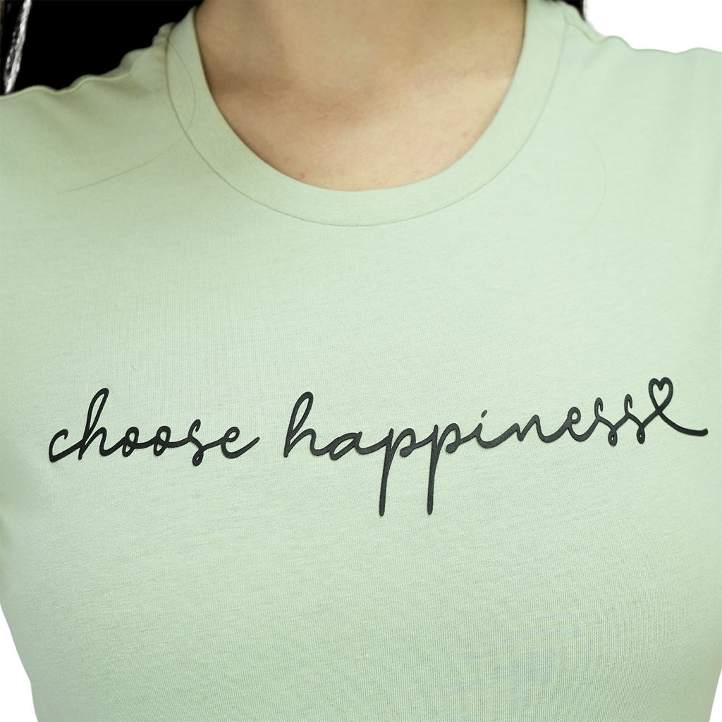 Women's Cotton Jersey Crew Neck Short Sleeve Message Print Tee
