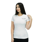 Women's Cotton Jersey Crew Neck Short Sleeve Message Print Tee