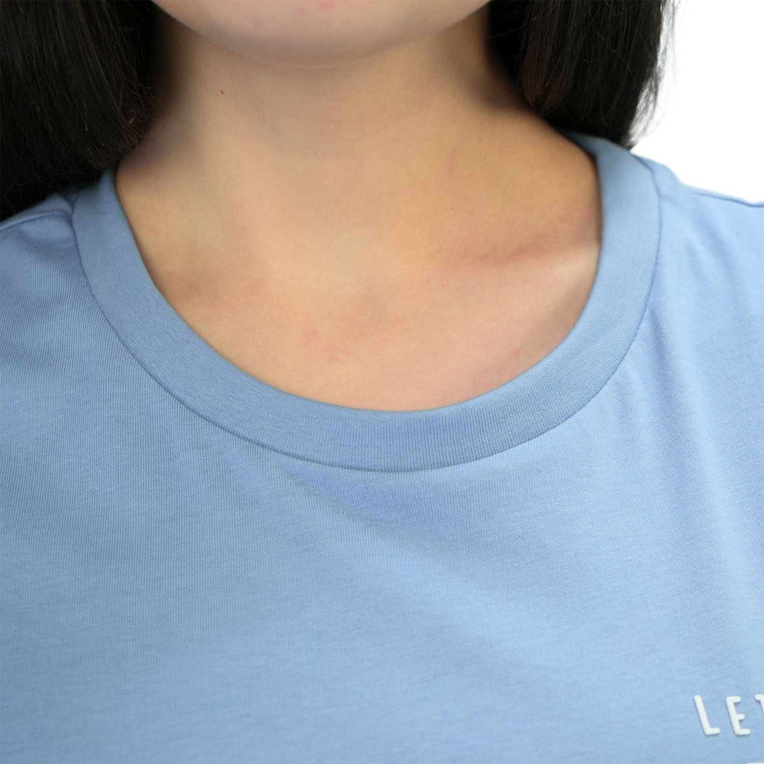 Women's Cotton Jersey Crew Neck Short Sleeve Message Print Tee