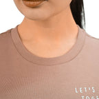 Women's Cotton Jersey Crew Neck Short Sleeve Message Print Tee