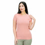 Women's Cotton Jersey Crew Neck Short Sleeve Message Print Tee