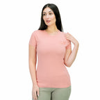 Women's Cotton Jersey Crew Neck Short Sleeve Message Print Tee