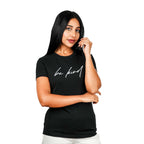 Women's Cotton Jersey Crew Neck Short Sleeve Message Print Tee