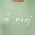 Women's Cotton Jersey Crew Neck Short Sleeve Message Print Tee