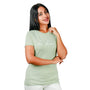 Women's Cotton Jersey Crew Neck Short Sleeve Message Print Tee
