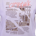 Women's Crewneck Long Sleeve Boyfriend Fit City Walk Collection Print Sweatshirt