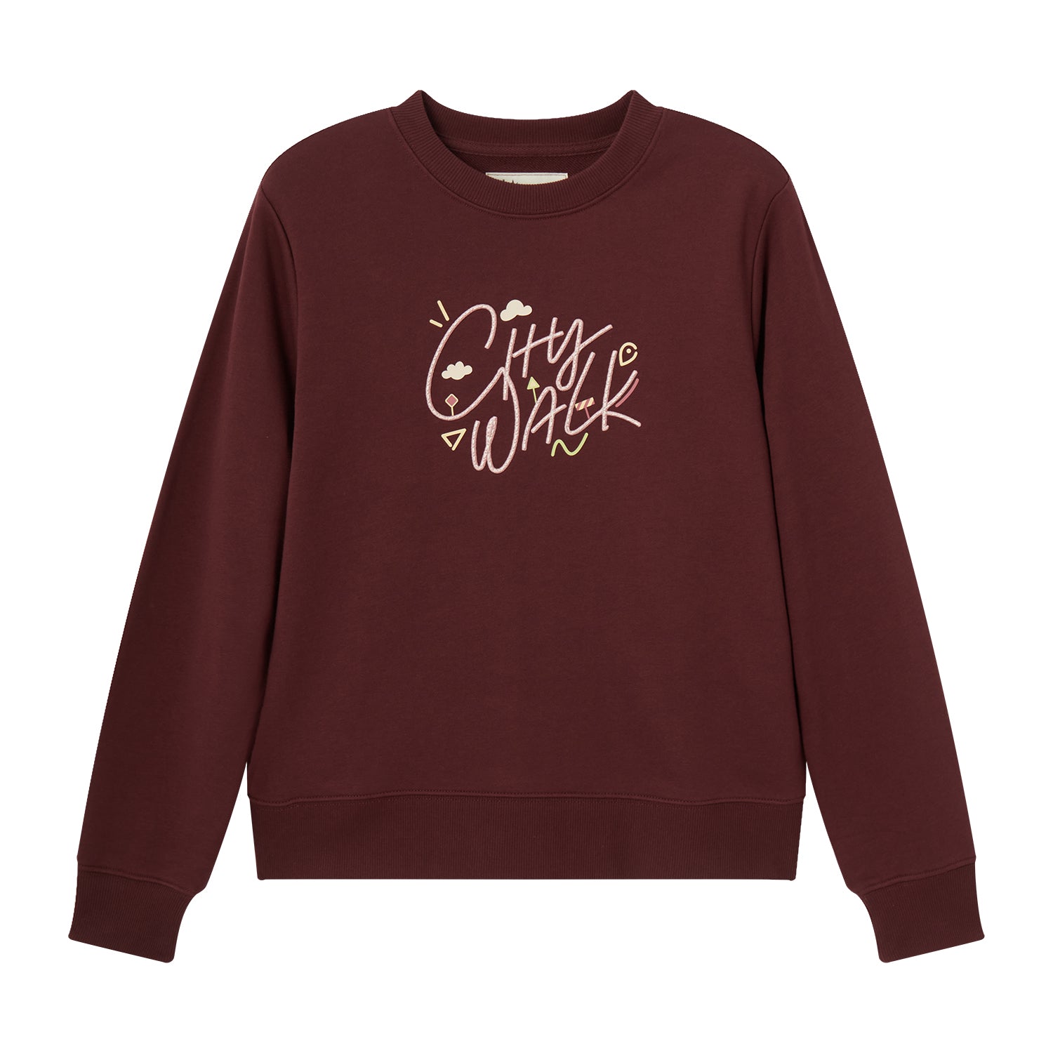 Women's Crewneck Long Sleeve Boyfriend Fit City Walk Collection Print Sweatshirt