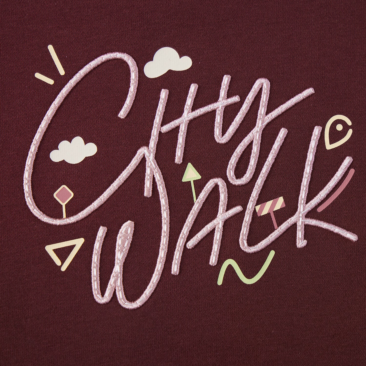 Women's Crewneck Long Sleeve Boyfriend Fit City Walk Collection Print Sweatshirt