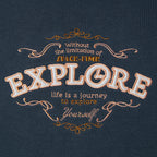 Women's Crew Neck Long Sleeve Boyfriend Fit Print Sweatshirt - Life Is A Journey Collection