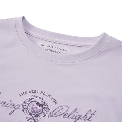Women's Boyfriend Fit Cotton-Polyester Crew Neck Print Tee