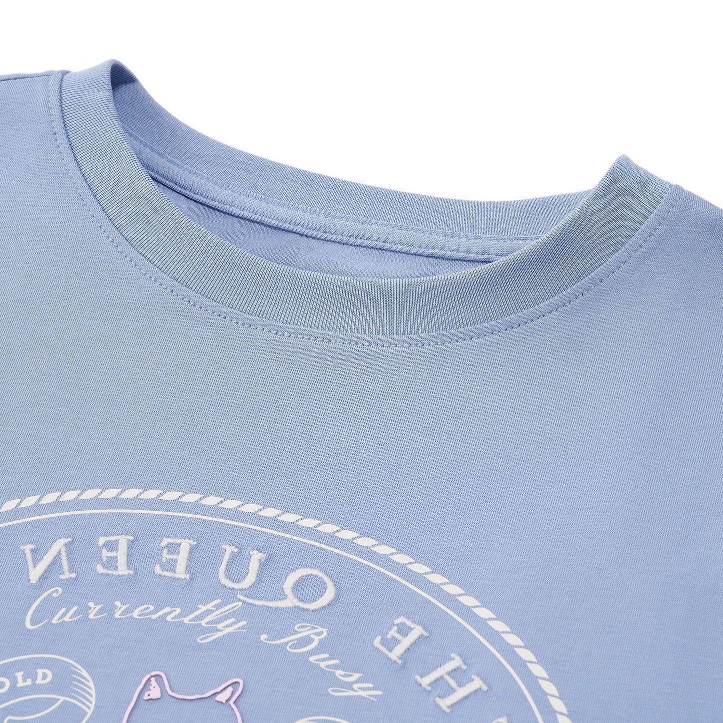 Women's Boyfriend Fit Cotton-Polyester Crew Neck Print Tee