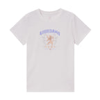 Giordano Women's Cotton Jersey Crewneck Short-Sleeve Comfort Fit Signature Print Tee-White