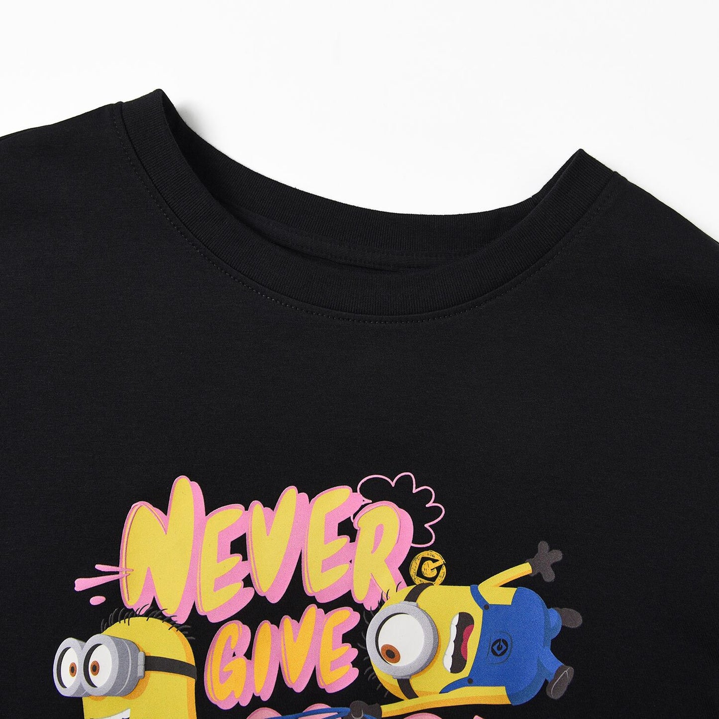 Women's Boyfriend Fit Cotton-Polyester Crew Neck Print Tee | Minion Collection