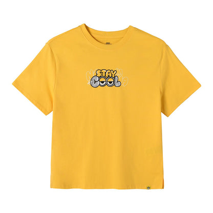 Women's Boyfriend Fit Cotton-Polyester Crew Neck Print Tee | Minion Collection