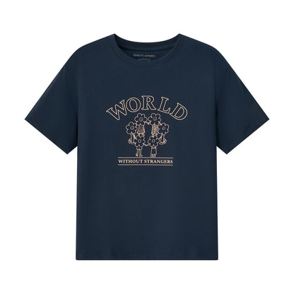 Women's Boyfriend Fit Cotton Jersey Crew Neck Wws Print Tee