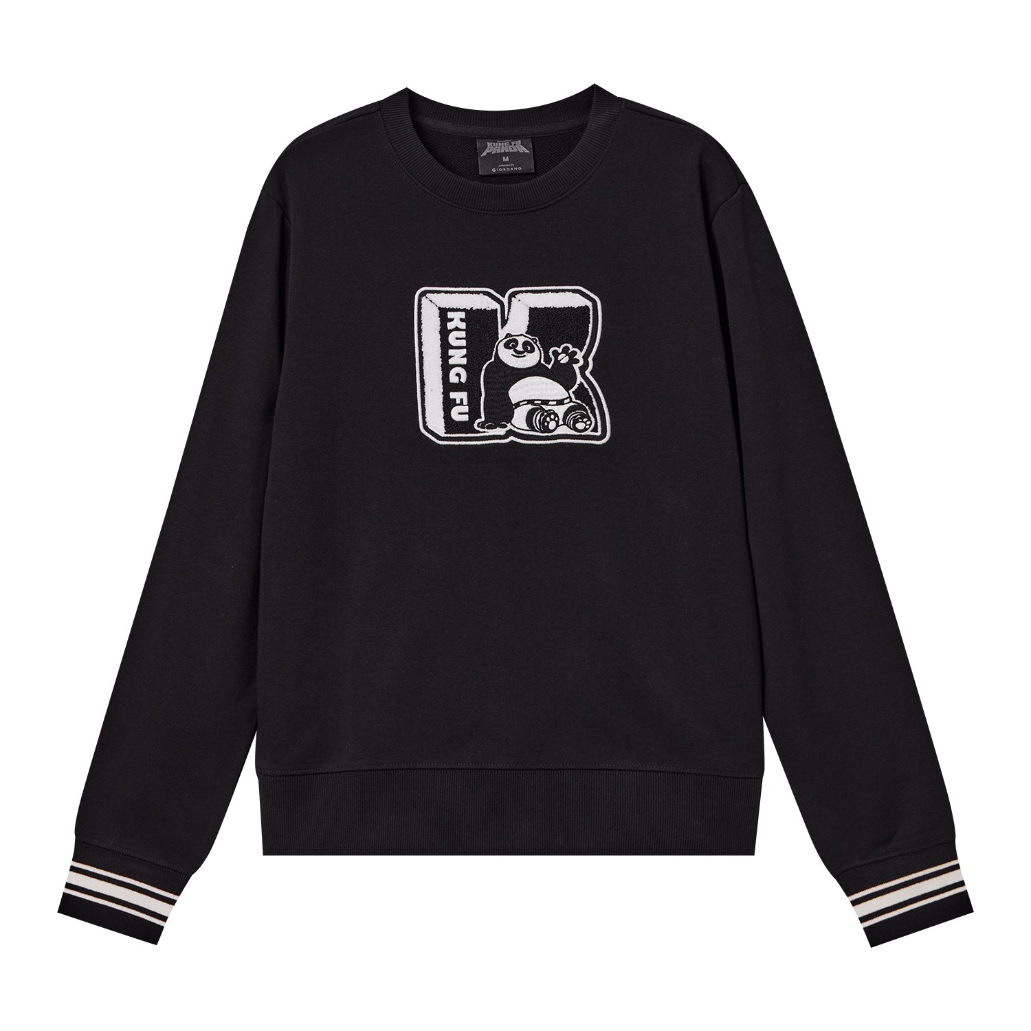 Giordano Women's Kung Fu Panda Boyfriend Sweatshirt - Cozy & Nostalgic-Black