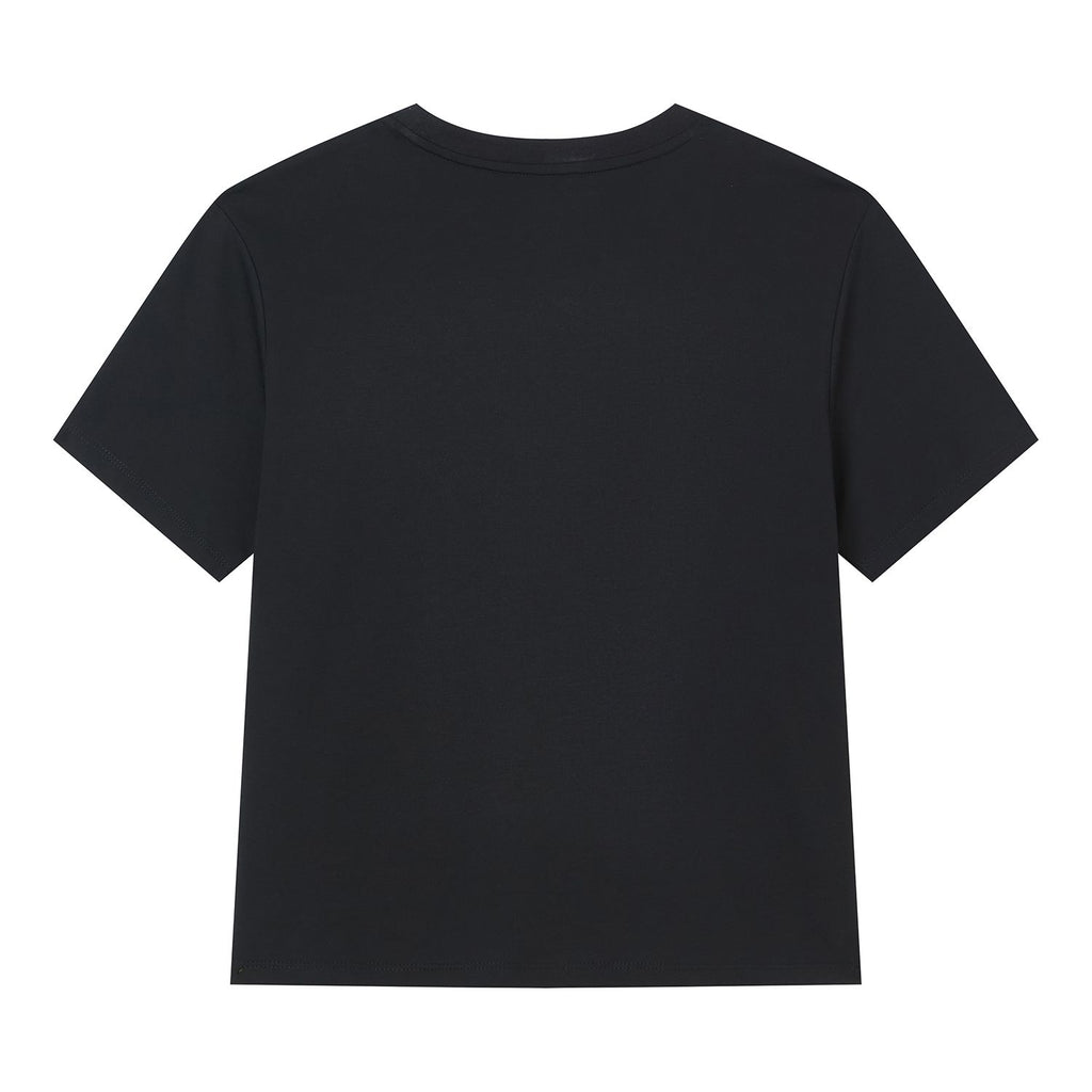 Women Boyfriend Cotton Print Crew Tee