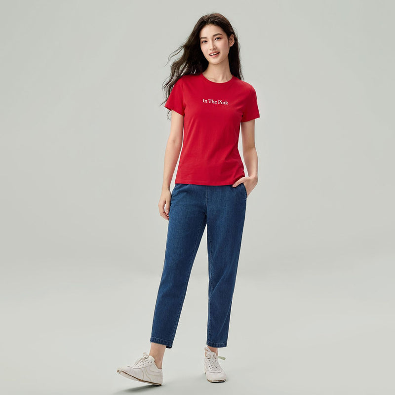 Women Regular Cotton Graphic Crew Tee