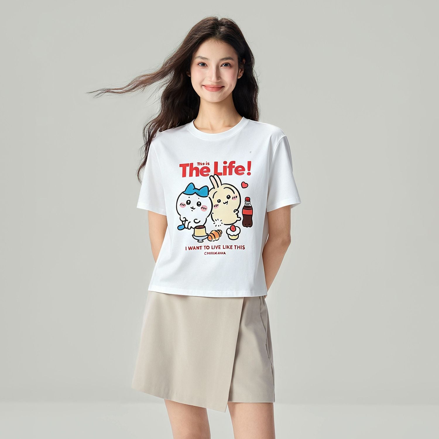 Women Chiikawa Cotton Graphic Tee
