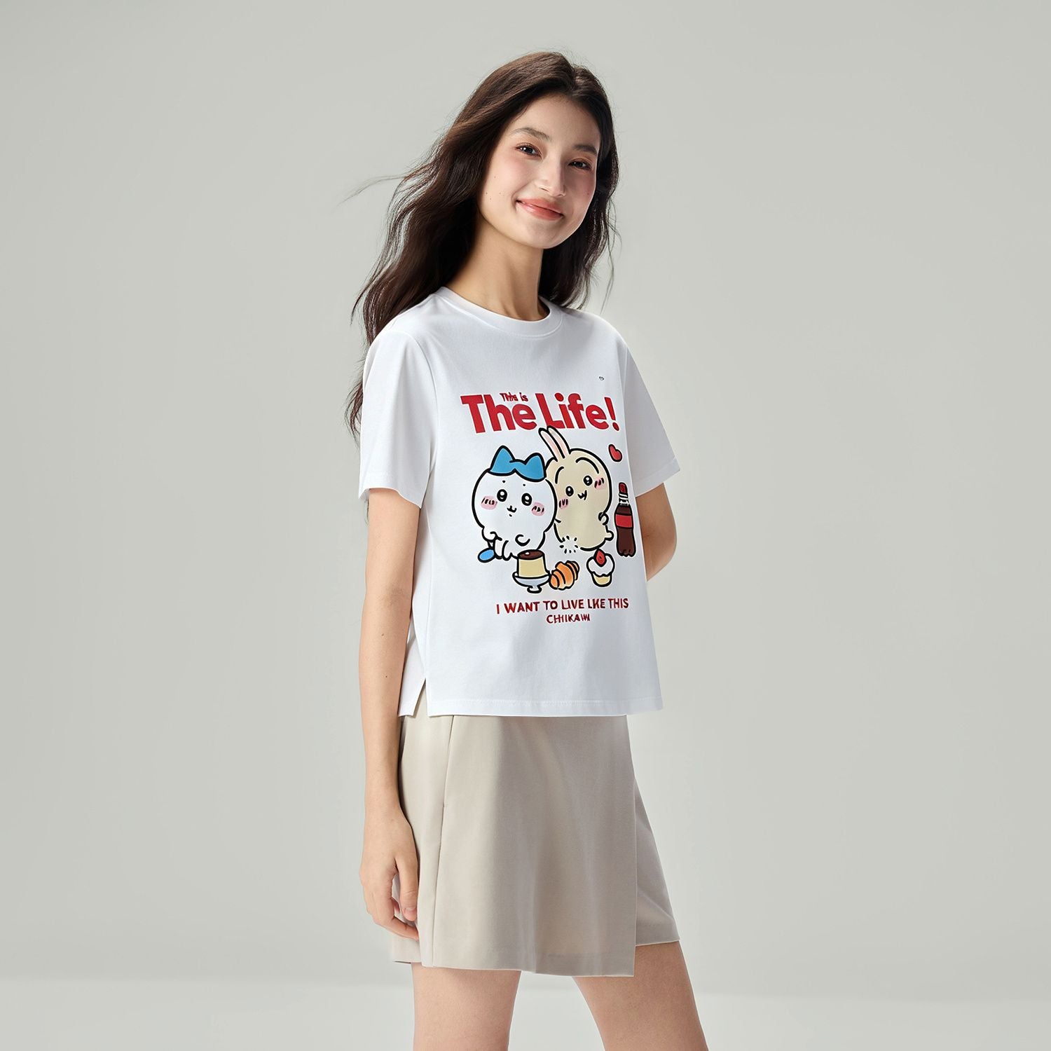 Women Chiikawa Cotton Graphic Tee