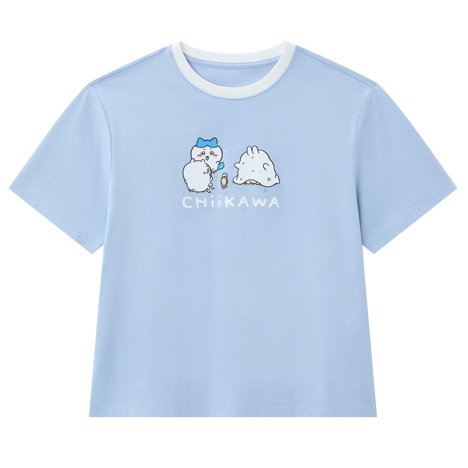Women's Chiikawa Subdued Blue Boyfriend Fit Graphic Tee