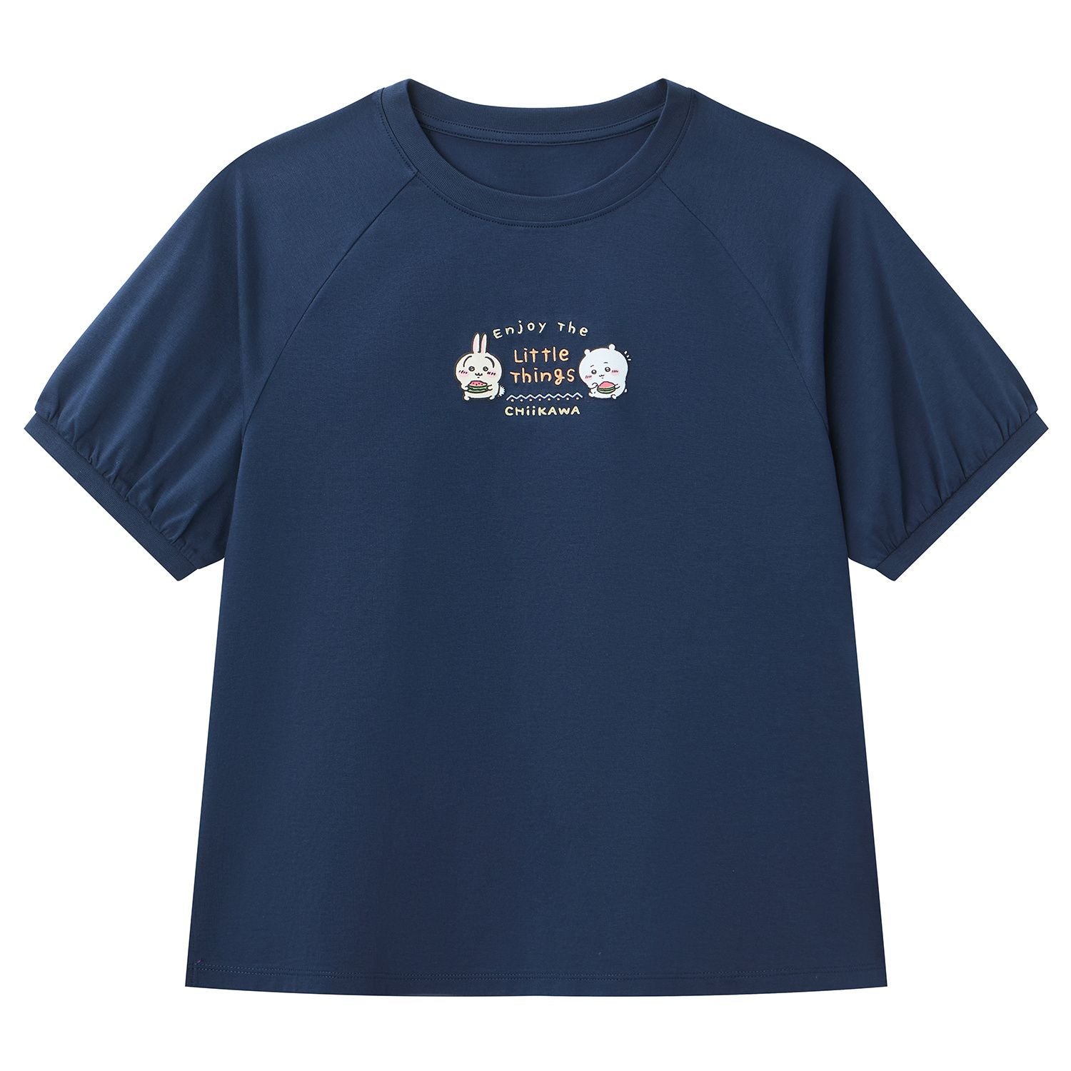 Women's Chiikawa Raglan Sleeve Navy Boyfriend Graphic Tee