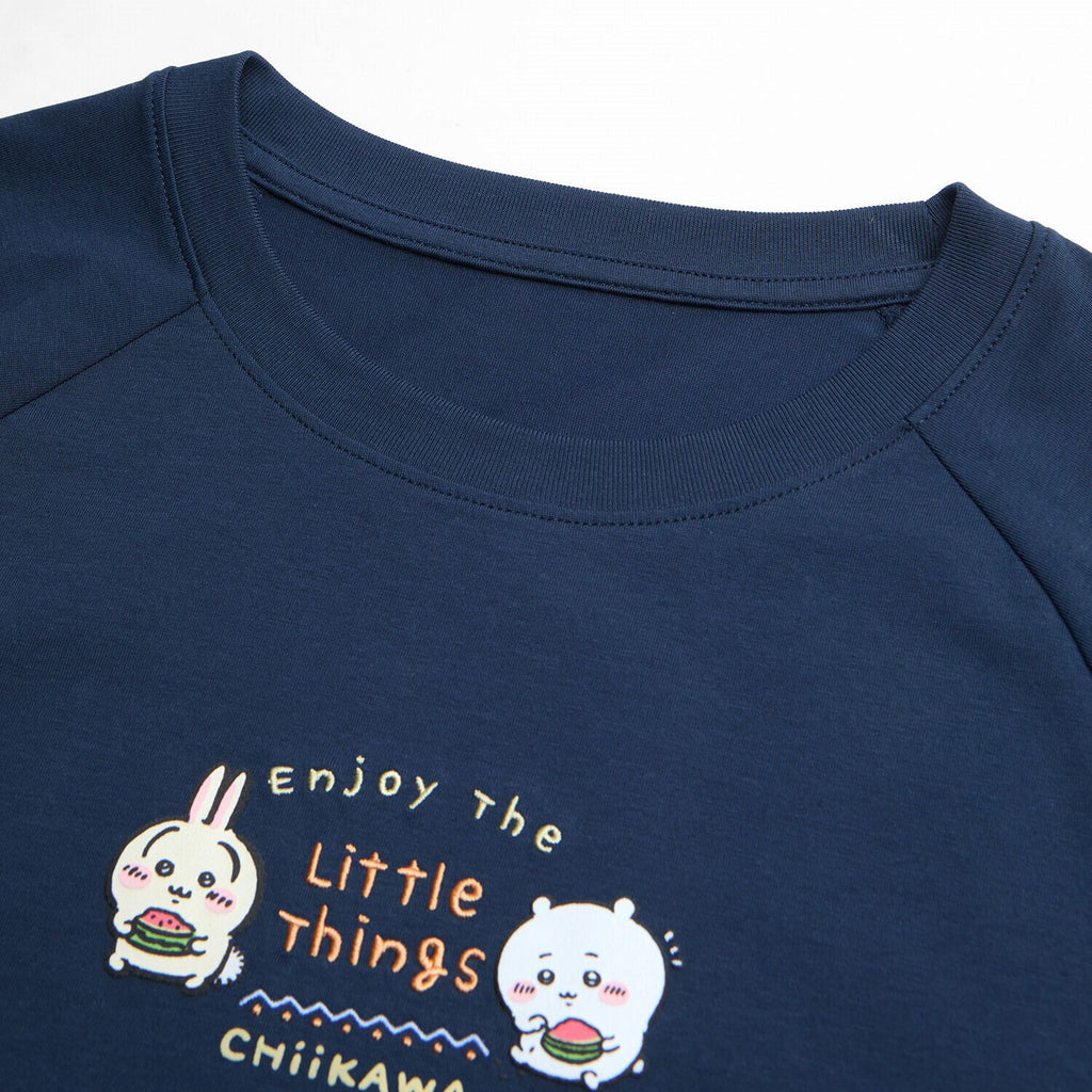 Women's Chiikawa Raglan Sleeve Navy Boyfriend Graphic Tee