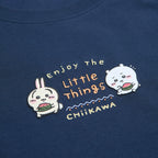 Women's Chiikawa Raglan Sleeve Navy Boyfriend Graphic Tee