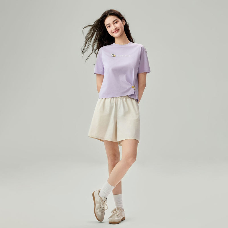 Women's Chiikawa Orchid Petal "Nice Day" Boyfriend Tee