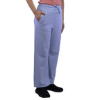 Giordano Women's High-Waisted Cozy Joggers In Cotton Spandex French Terry-Blue