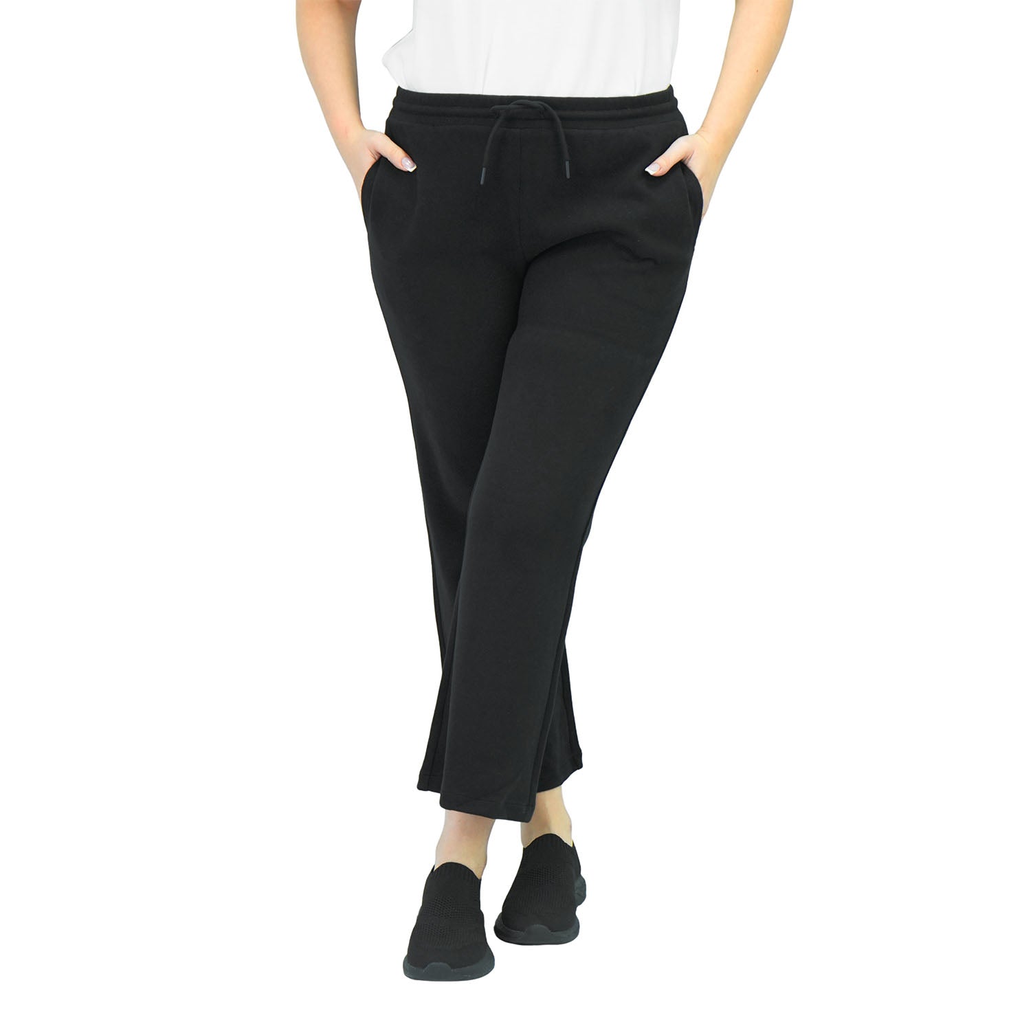 Giordano Women's Cotton-Polyester Ultra Soft Knit Pant-Black