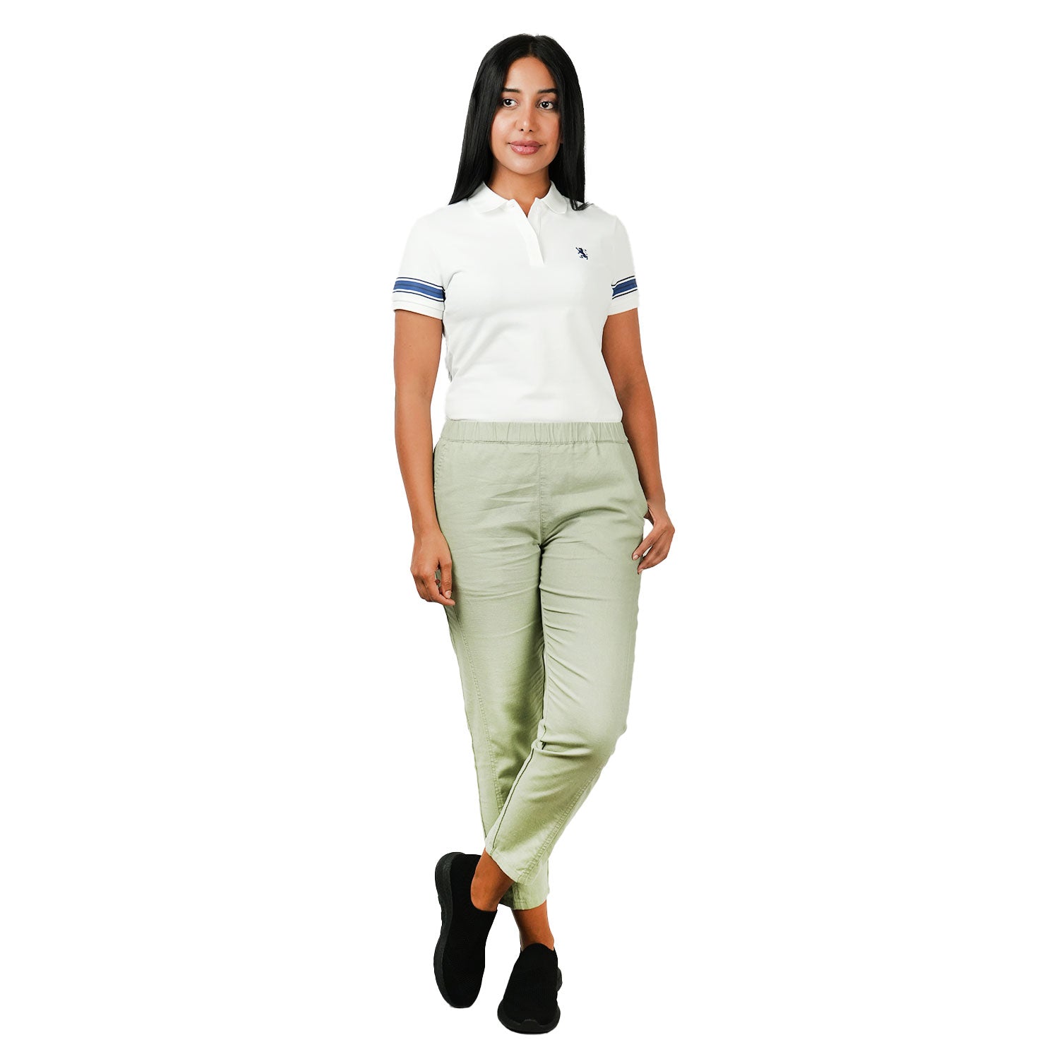 Women Linen-Cotton Tapered Pants - Elastic Waist, Mid-Rise Comfort
