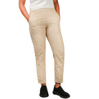 Women Linen-Cotton Tapered Pants - Elastic Waist, Mid-Rise Comfort