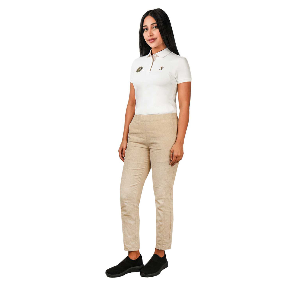 Women Linen-Cotton Tapered Pants - Elastic Waist, Mid-Rise Comfort
