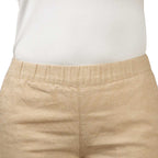 Women Linen-Cotton Tapered Pants - Elastic Waist, Mid-Rise Comfort