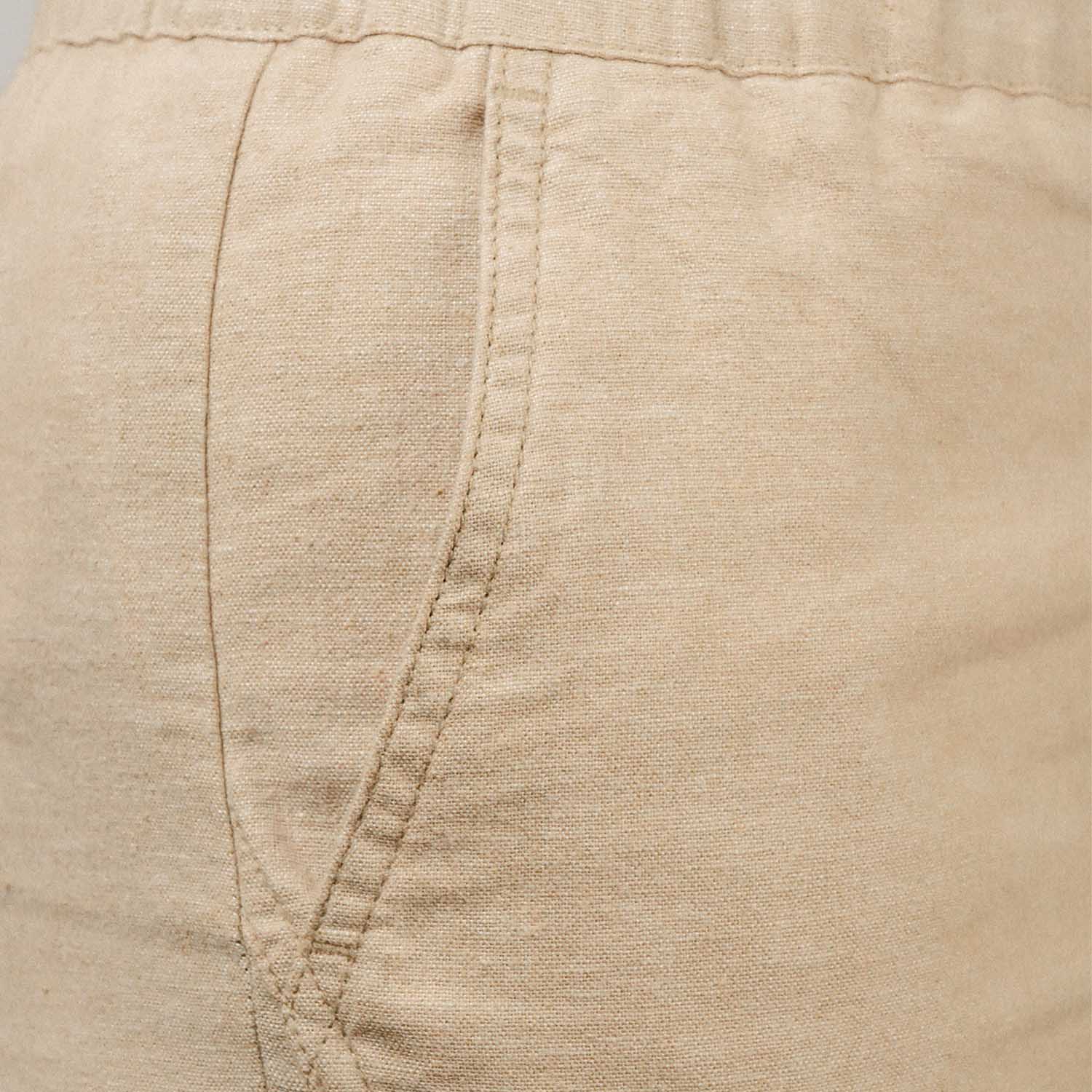 Women Linen-Cotton Tapered Pants - Elastic Waist, Mid-Rise Comfort