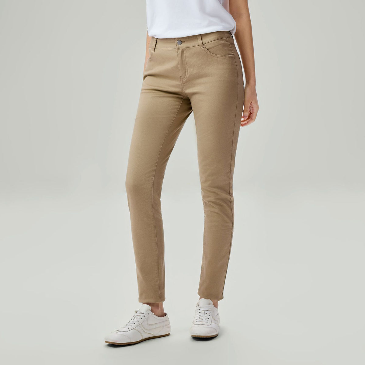 Women’s Mid-Rise Slim Tapered Stretch Twill Pants