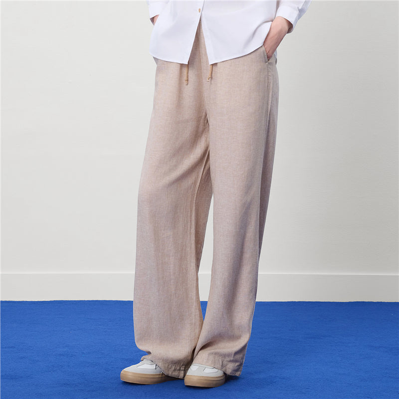 Women's Wide Leg Linen-Viscose Pants