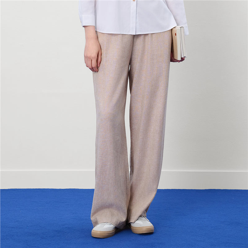 Women's Wide Leg Linen-Viscose Pants