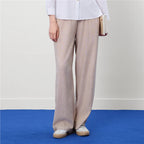 Women's Wide Leg Linen-Viscose Pants