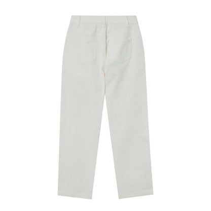 Women's High-Waist Relaxed Tapered Twill Jeans - Cotton Spandex Comfort
