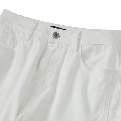 Women's High-Waist Relaxed Tapered Twill Jeans - Cotton Spandex Comfort