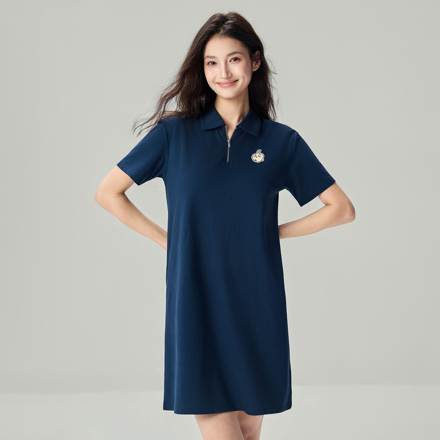 Women Chiikawa Cotton Pique Polo Dress