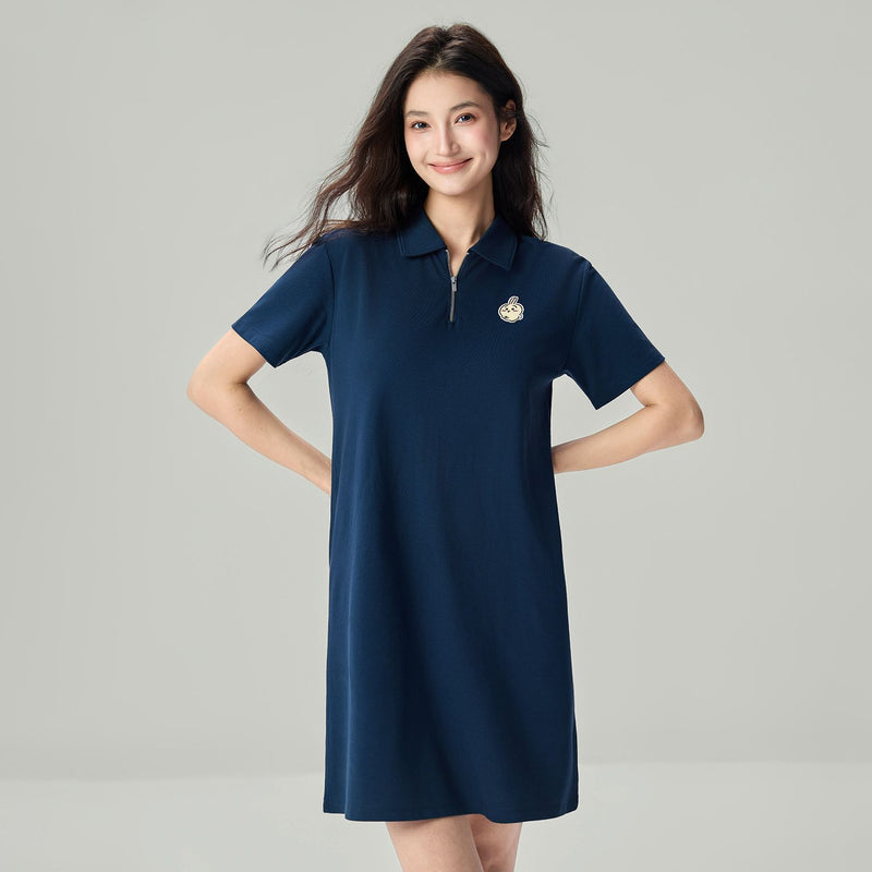 Women Chiikawa Cotton Pique Polo Dress