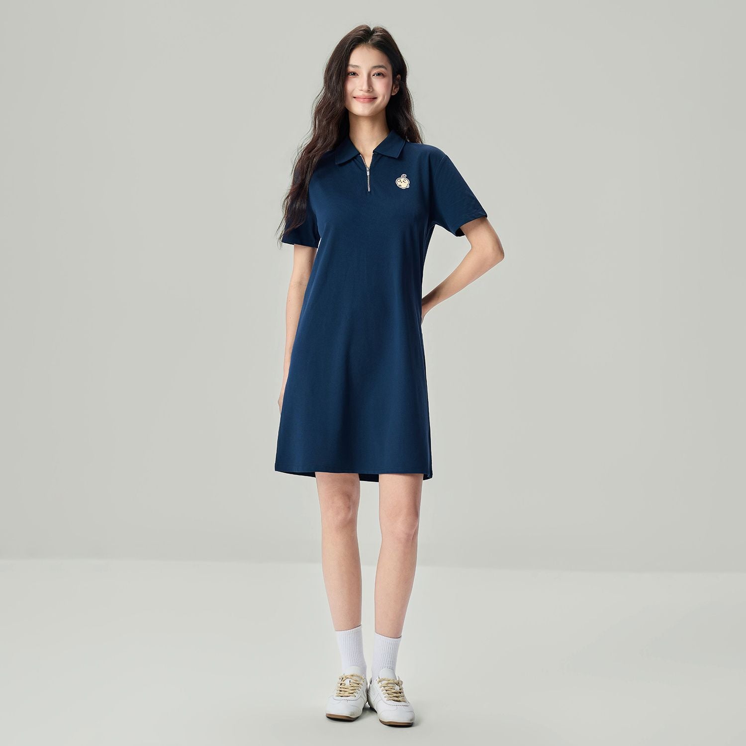 Women Chiikawa Cotton Pique Polo Dress
