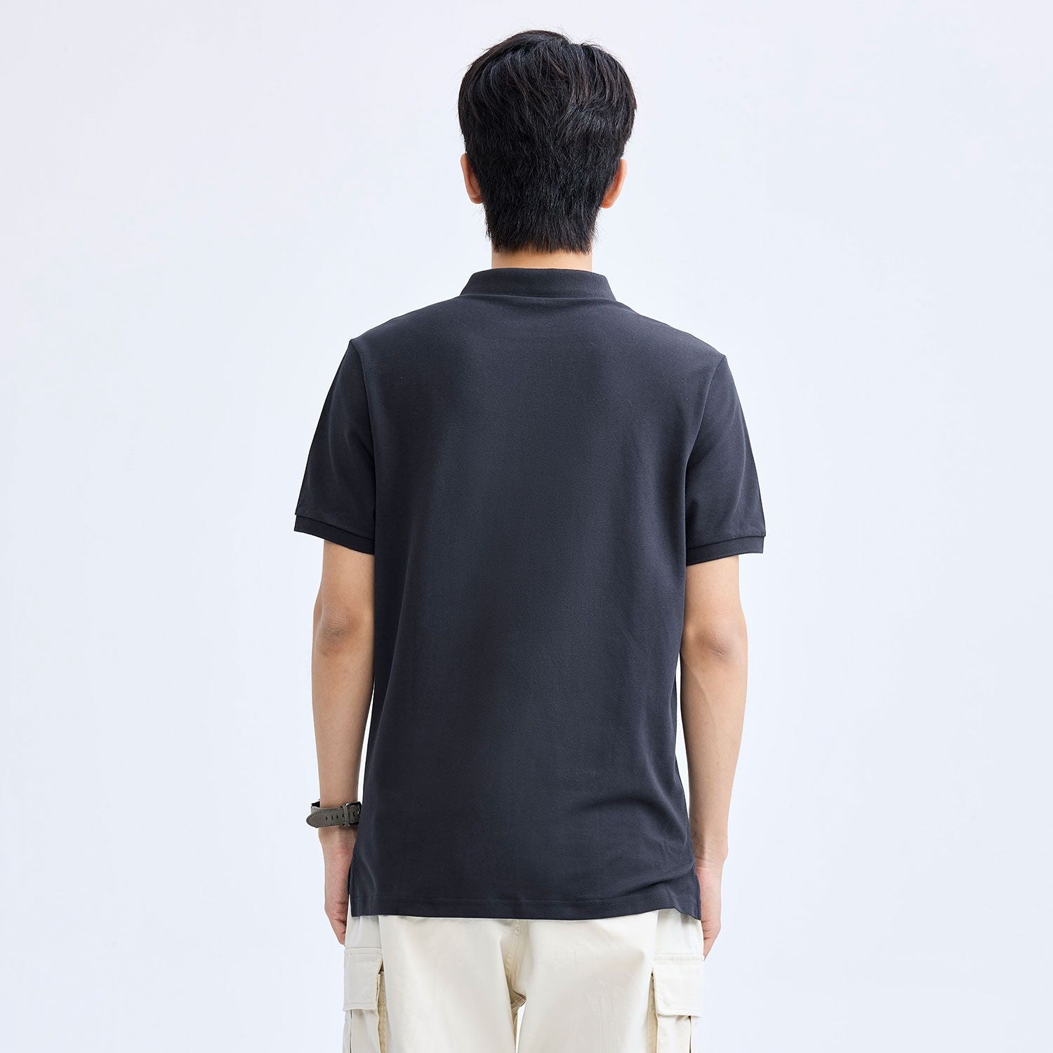Men's Cotton Lycra Stretch Solid Polo Shirt