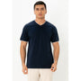 Men's V-Neck Tee - Slim Fit, Cotton Interlock, Solid Colors