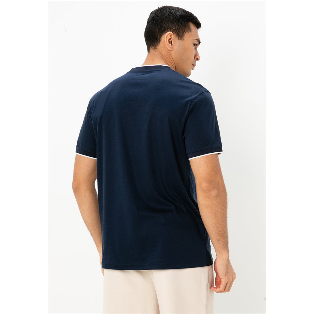 Men's V-Neck Tee - Slim Fit, Cotton Interlock, Solid Colors